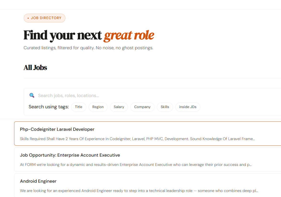 Directory — Jobs from company career pages