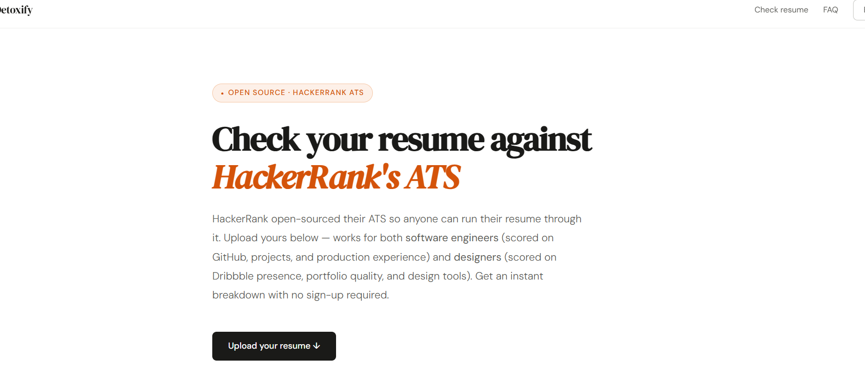 Hiring Agent — Evaluate your resume